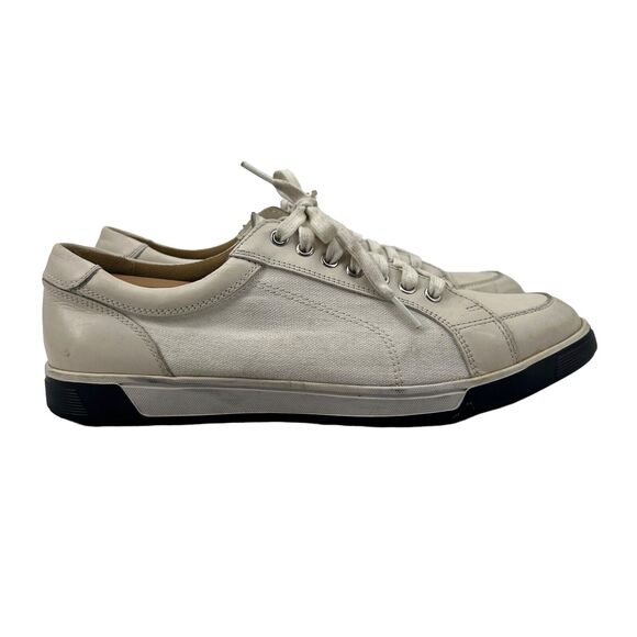 Cole Haan Mens 9.5 Sneaker Cream Sport Oxford Canvas & Leather Shoes C12396 - Picture 1 of 13
